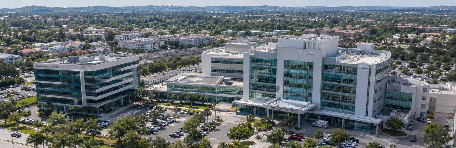 Hospital and office complex — group scale